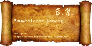 Baumholczer Nanett névjegykártya